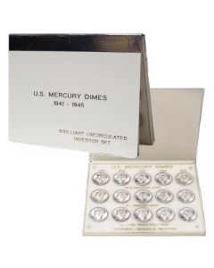 US $0.10 Mercury Dime 1941-45 P, D, & S Mint BU Set