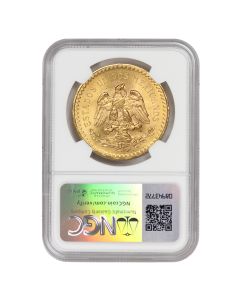 Mexico 1945 Gold 50 Peso NGC MS64 Obverse