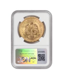 Mexico 1945 Gold 50 Peso NGC MS65 Obverse