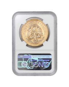 Mexico 1947 Gold 50 Peso NGC MS65 Restrike Obverse