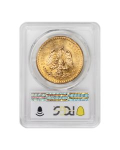 MX Gold 50 Peso 1947 PCGS MS66 Obverse

