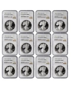 Set of 39 $1 1986 to 2023 Silver Eagles NGC PF70UCAM 