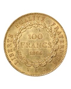 France 1886-A Gold 100 Francs Angel AU-UNC Obverse
