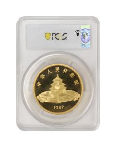 China 1987 500 Yn Gold Panda PCGS PR69DCAM Obverse

