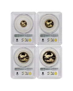 1990 Set of 4 Gold Eagles PCGS PR70DCAM Obverses