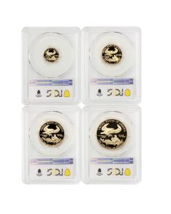 Set of 4 1991 Gold Eagles PCGS PR70DCAM Obverse