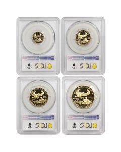 Set of 4 1992 Gold Eagles PCGS PR70DCAM Obverse