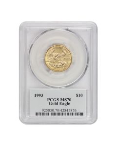 1993 $10 Gold Eagle PCGS MS70 Mercanti Label