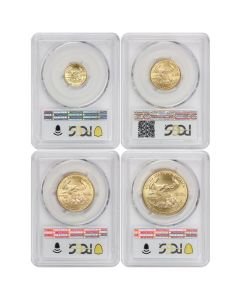 Set of 4 1993 Gold Eagles PCGS MS70