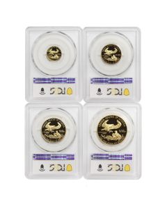 Set of 4 1993 Gold Eagles PCGS PR70DCAM Obverse