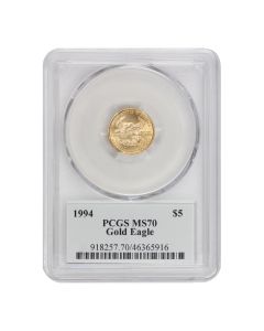 1994 $5 Gold Eagle PCGS MS70 Mercanti Label