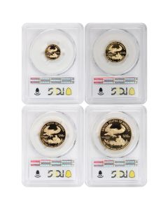 Set of 4 1995-W Gold Eagle PCGS PR70DCAM Obverse