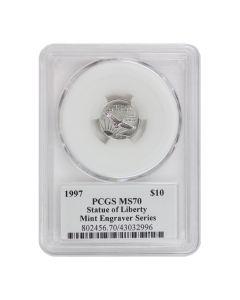 1997 $10 Platinum Eagle PCGS MS70 Mercanti Label