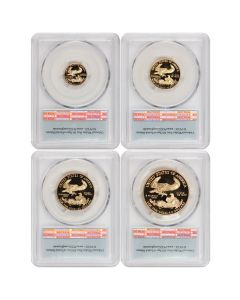 Set of 4 1997-W Gold Eagles PCGS PR70DCAM FS Flag Label