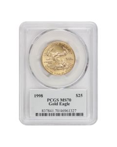 1998 $25 Gold Eagle PCGS MS70 Mercanti Label