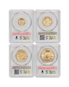 Set of 4 1998 Gold Eagles PCGS MS70