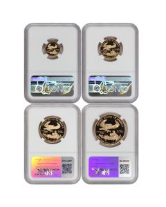 Set of 4 1998-W Gold Eagles NGC PF70UCAM Moy Label