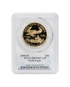 1999-W $50 Gold Eagle PCGS PR70DCAM Diehl Label