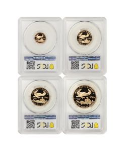 Set of 4 1999-W Gold Eagles PCGS PR70DCAM Obverse
