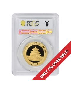 China 2011 Gold Panda 500 Yn PCGS MS70