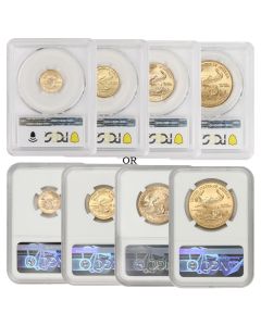 Set of 4 Gold Eagles NGC/PCGS MS70 (Random Year)