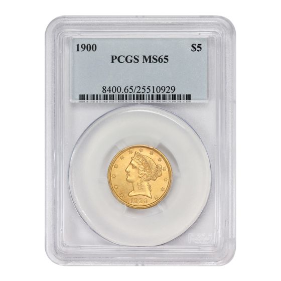 1900 $5 Gold Liberty PCGS MS65