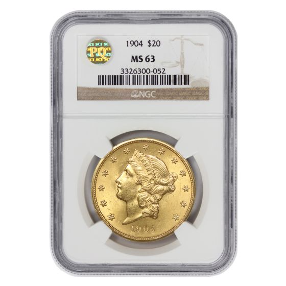 1904 $20 Gold Liberty NGC MS63 PQ