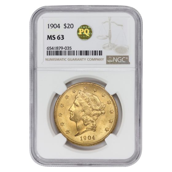 1904 $20 Gold Liberty NGC MS63 PQ