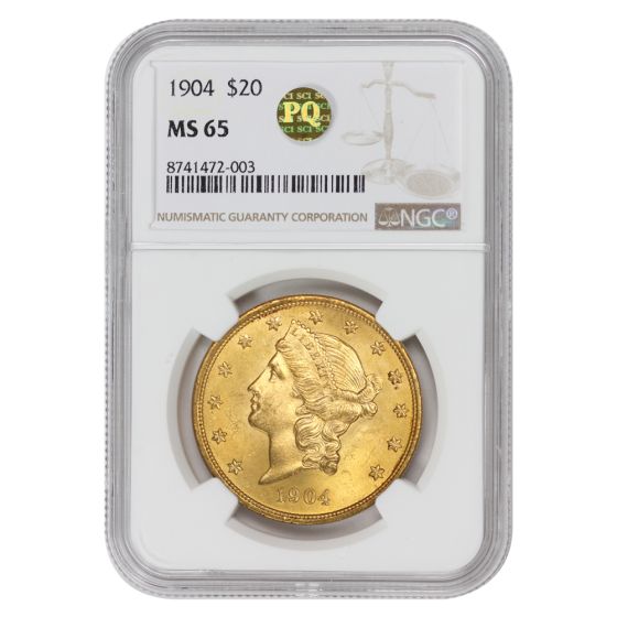 1904 $20 Gold Liberty NGC MS65 PQ