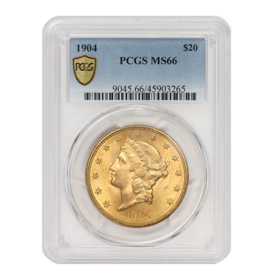 1904 $20 Gold Liberty PCGS MS66