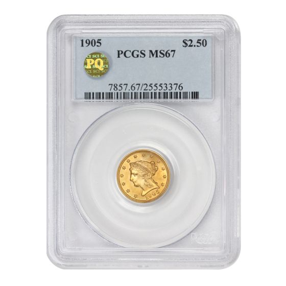 1905 $2.50 Gold Liberty PCGS MS67 PQ
