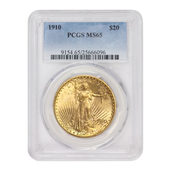 1910 $20 Gold Saint Gaudens PCGS MS65