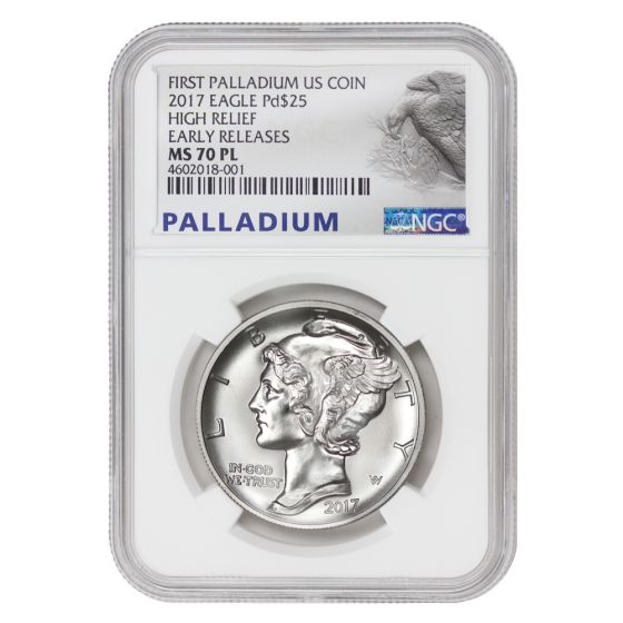 2017 $25 Palladium Eagle NGC MS70PL ER Eagle Label