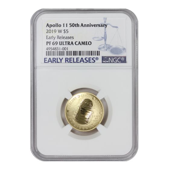 2019-W $5 Gold Apollo 11 50th Anniversary NGC PF69UCAM ER