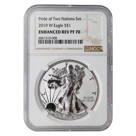 2019-W Enhanced Rev PR $1 Silver Eagle NGC PF70