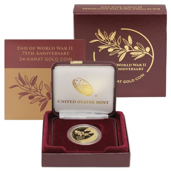 2020-W $25 Gold End of World War II 75th Anniv Proof w/ Box