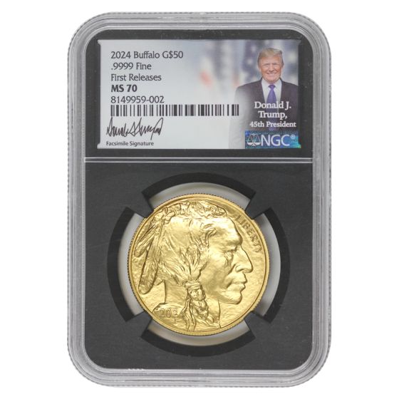 2024 $50 Gold Buffalo NGC MS70 FR Trump Label
