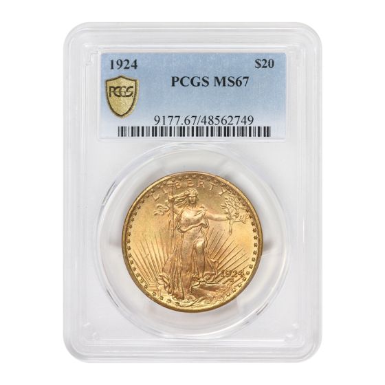 1924 $20 Gold Saint Gaudens PCGS MS67