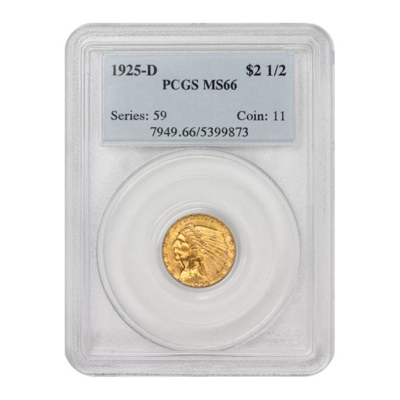 1925-D $2.50 Gold Indian PCGS MS66