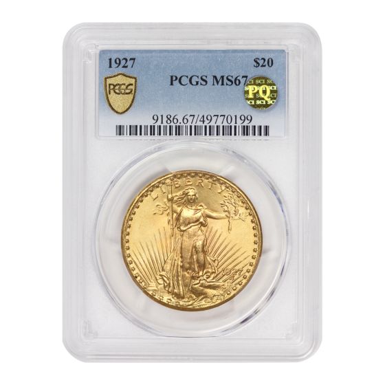 1927 $20 Gold Saint Gaudens PCGS MS67 PQ