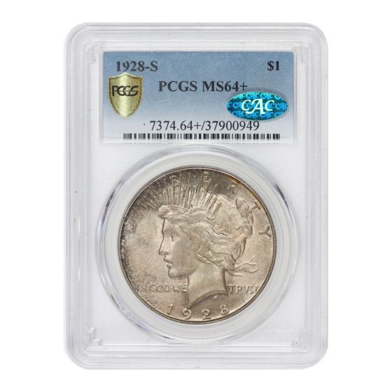 1928-S $1 Silver Peace PCGS MS64+ CAC