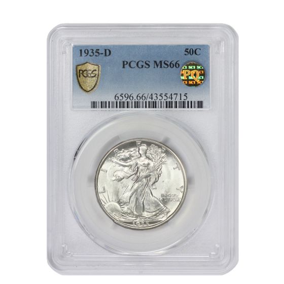 1935-D 50c Silver Walking Liberty PCGS MS66 PQ