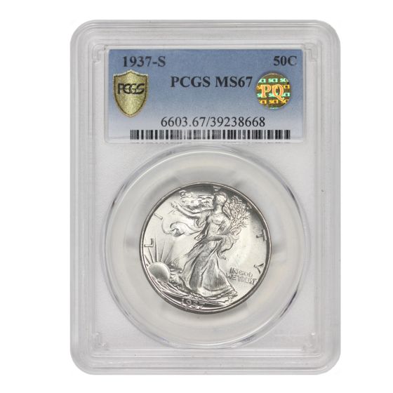 1937-S 50c Silver Walking Liberty PCGS MS67 PQ