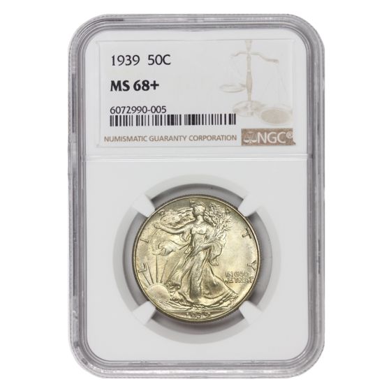 1939 50c Silver Walking Liberty NGC MS68+