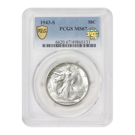 1943-S 50c Silver Walking Liberty PCGS MS67 PQ