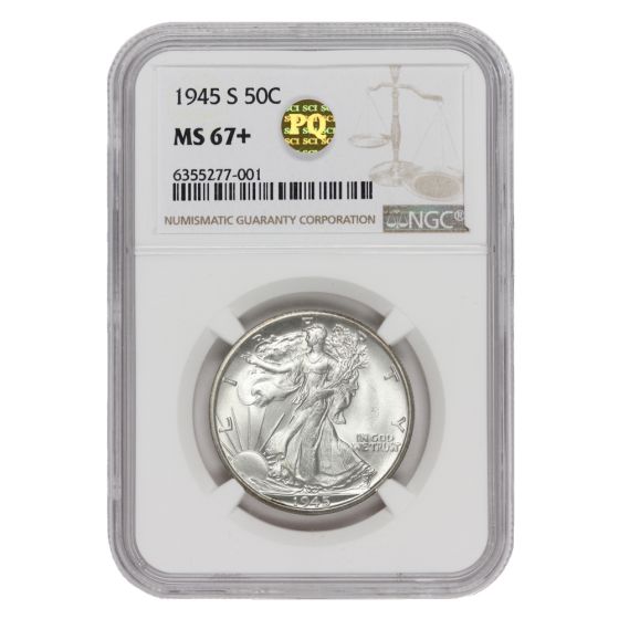 1945-S 50c Silver Walking Liberty NGC MS67+ PQ