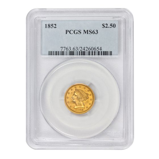 1852 $2.50 Gold Liberty PCGS MS63