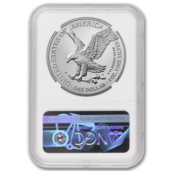 2022 $1 Silver Eagle NGC MS70 ER Blue Label