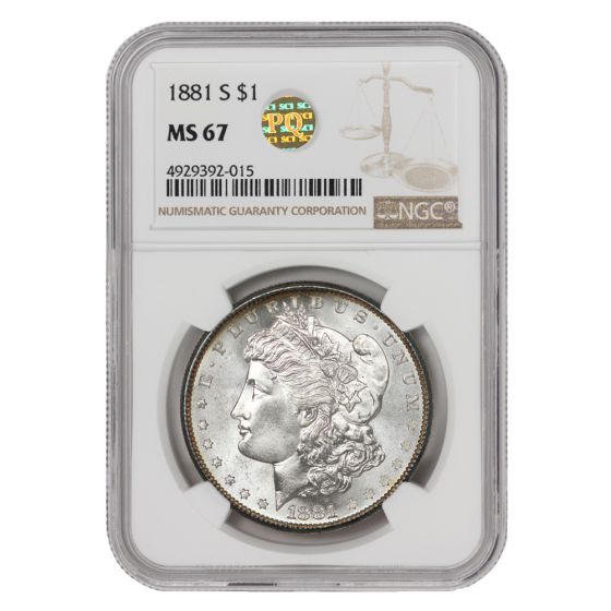 1881-S $1 Silver Morgan NGC MS67 PQ