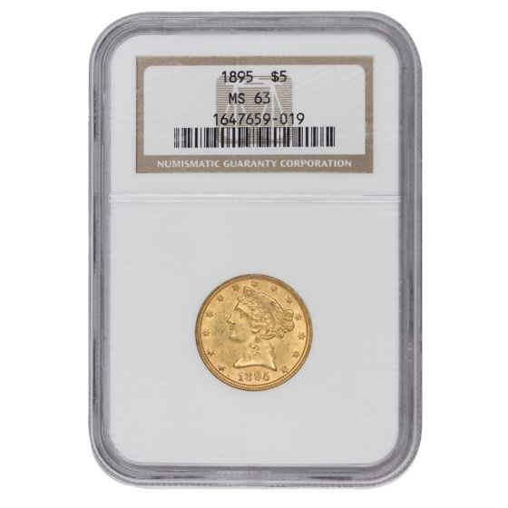 1895 $5 Gold Liberty NGC MS63